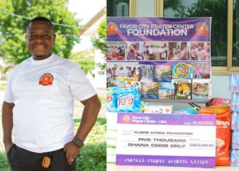 USA Based, Favor City Prayer Center Foundation Donates Items & Cash Worth Ghc10,000 To Klicks Africa