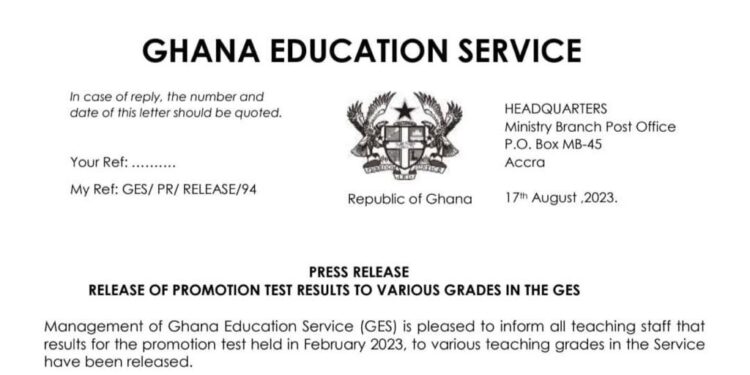 Just In: GES Releases Promotion Results For All Grades with 69% Overall Pass