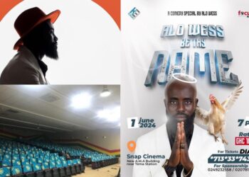Alo Wess Set to Debut Stand-Up Comedy Show at Snap Cinema in Accra on June 1, 2024