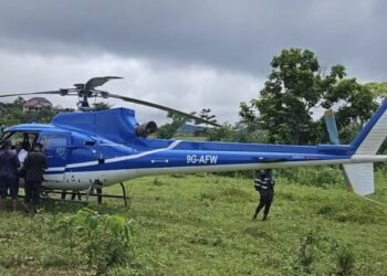 Helicopter Makes Emergency Landing at Ampekrom-Nkawkaw