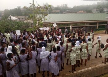 Prestea SHS students storm out of class to protest dangerous community use of school road