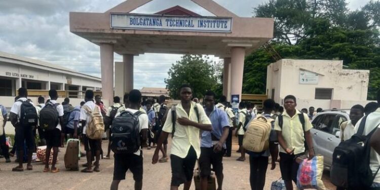 Authorities direct all third-year male students of Bolgatanga Technical Institute to leave the school over fears of attack on teachers and school properties